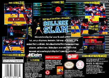 College Slam (USA) box cover back